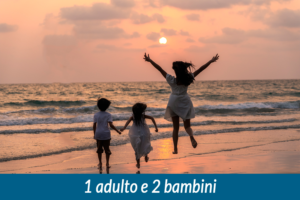 1 adulto e 2 bambini